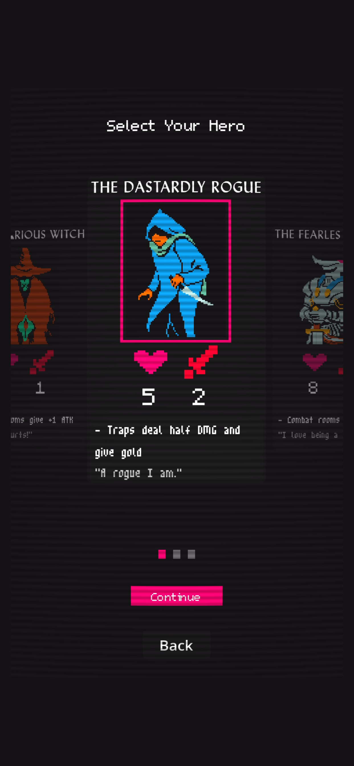 Hero selection